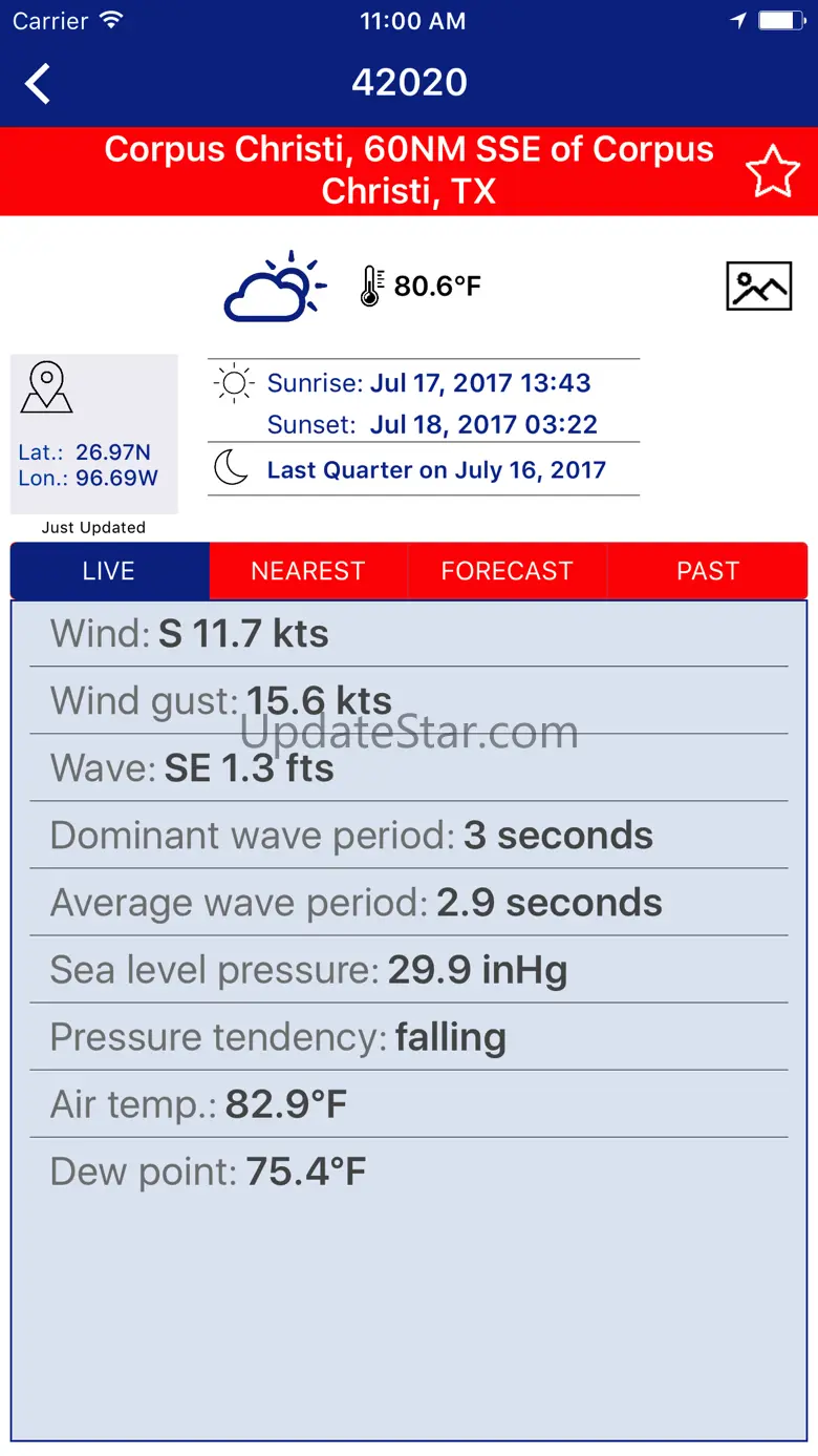 NOAA NDBC Buoy Live Marine 3.14