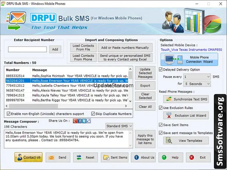 Bulk SMS for Windows mobile phone 8.3.4