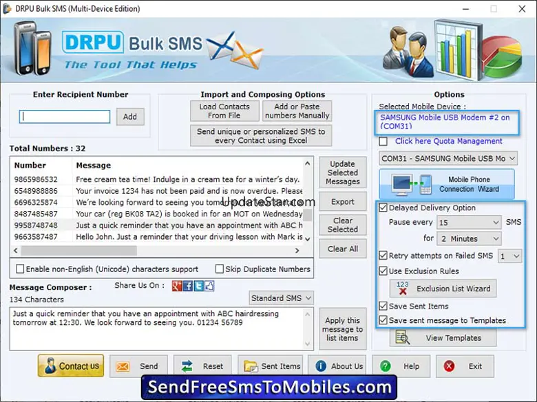 Bulk SMS Software - Multi Mobile 7.2.1.0
