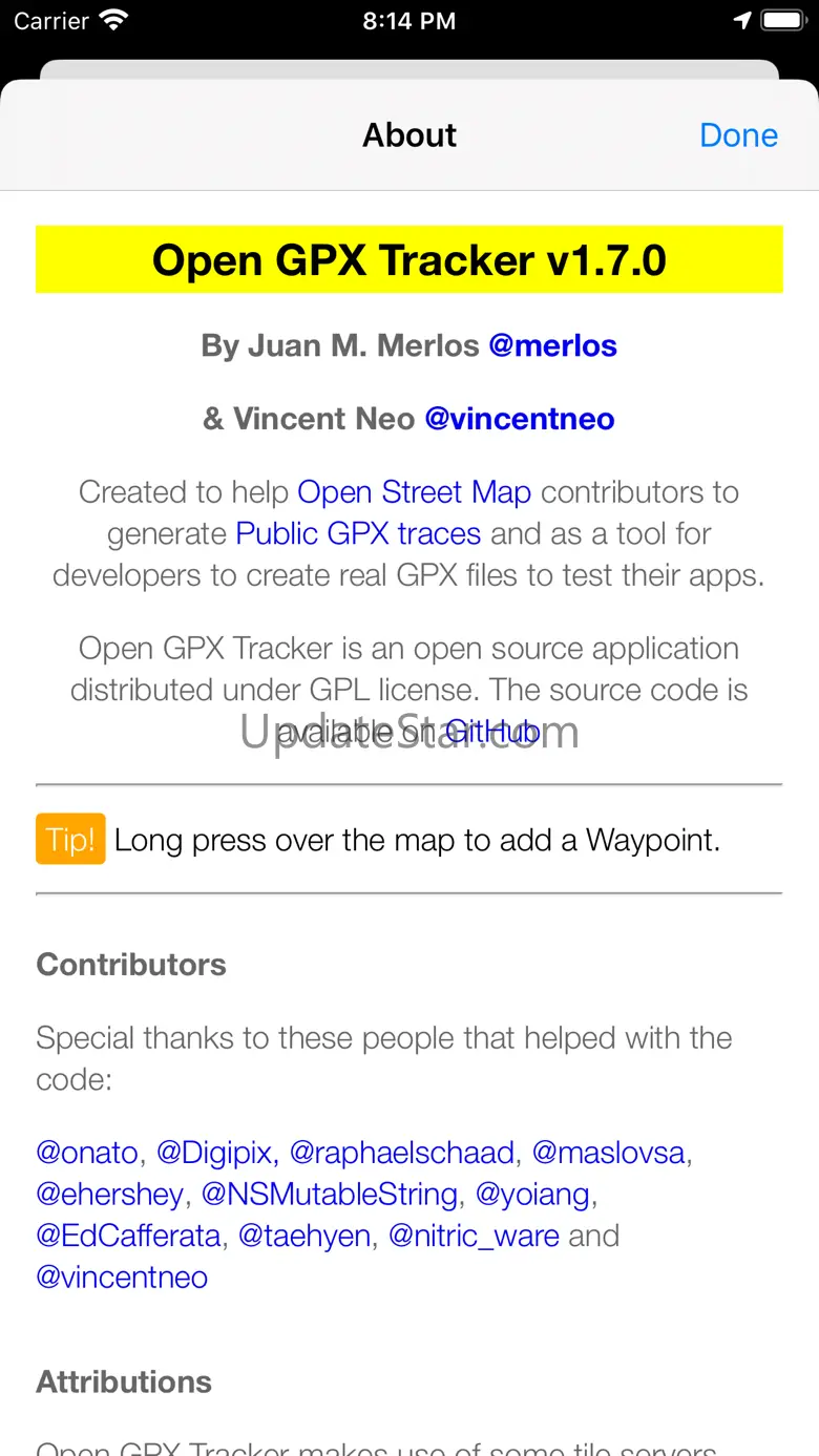 Open GPX Tracker 1.9.0