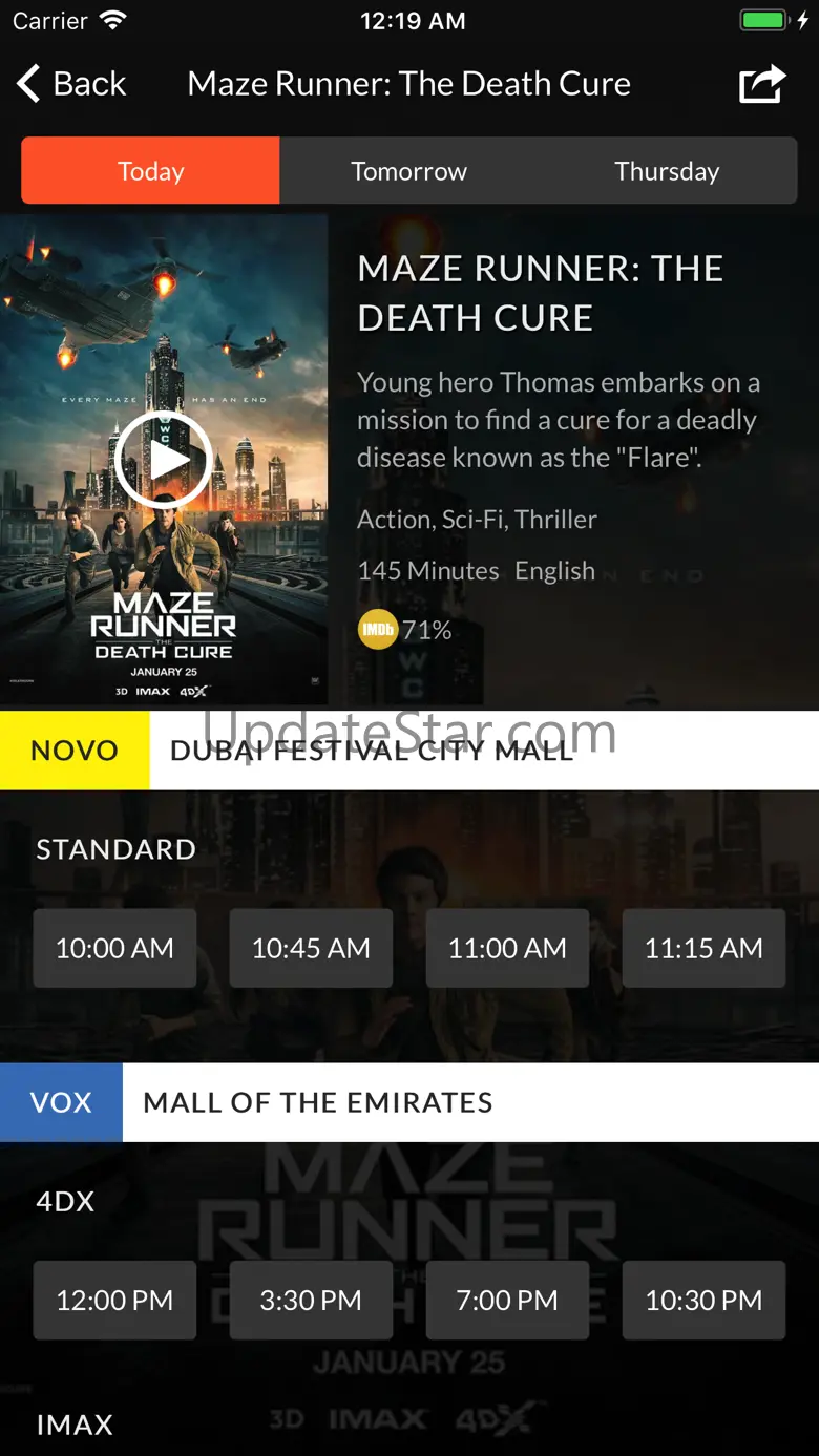 Cinema Showtimes UAE 1.6