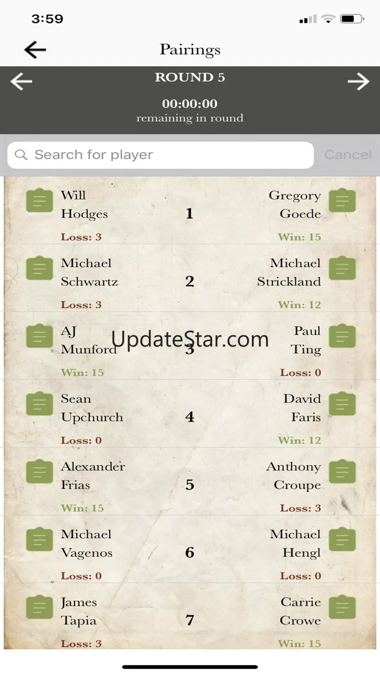 Best Coast Pairings Player App 2.10