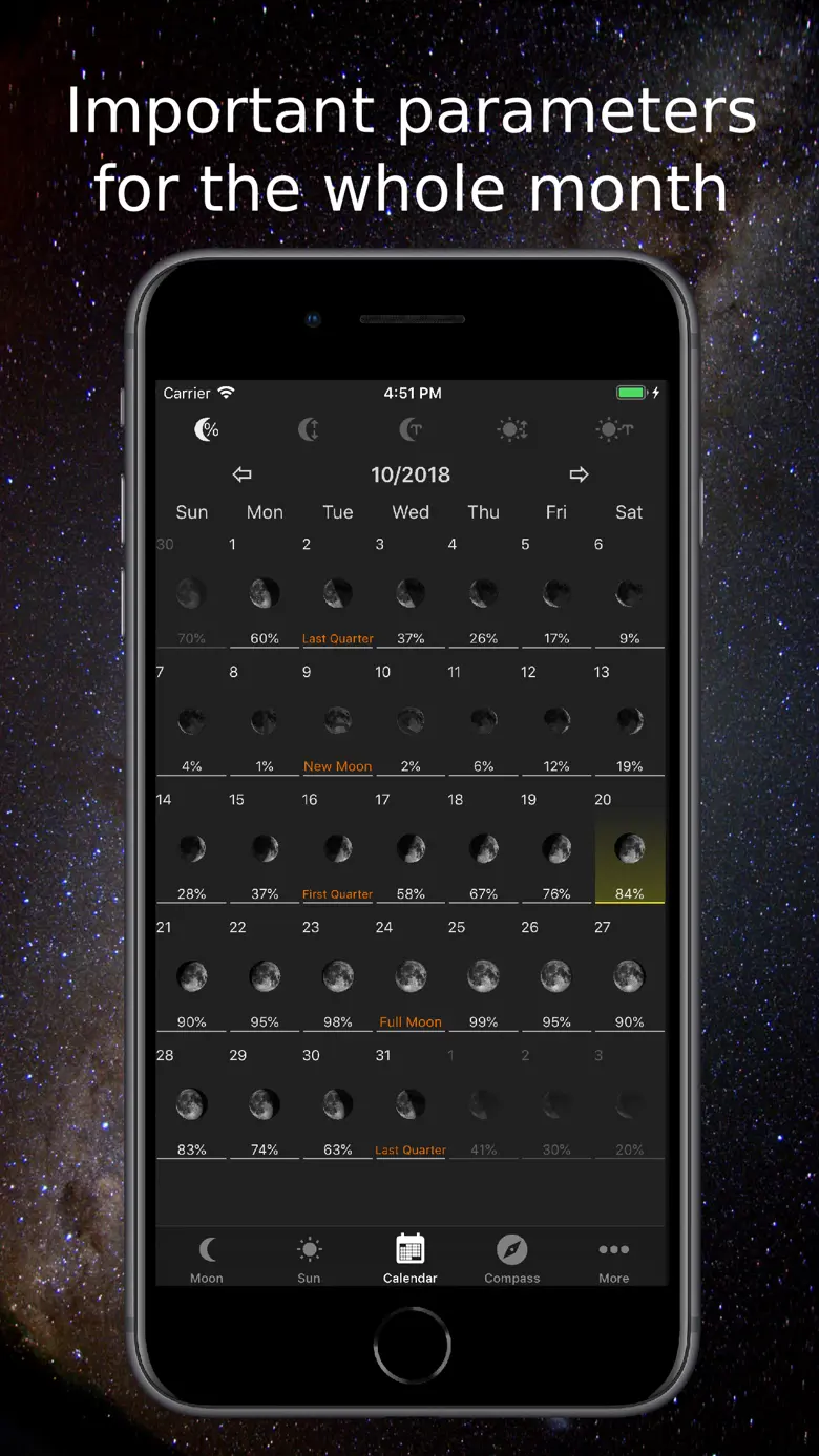Moon Phase Calendar & Compass 1.11