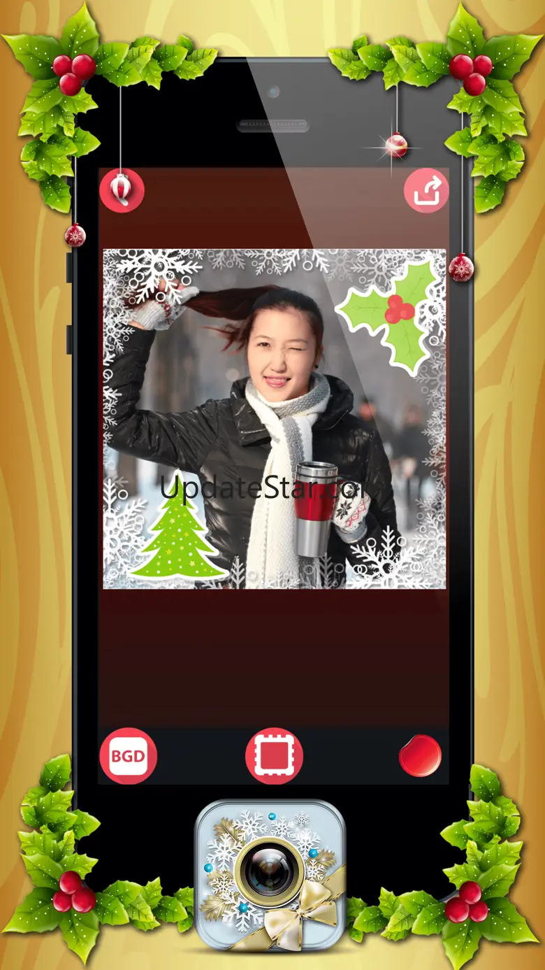 Christmas Photo Frames Edit.or with Xmas Sticker.s 1.0