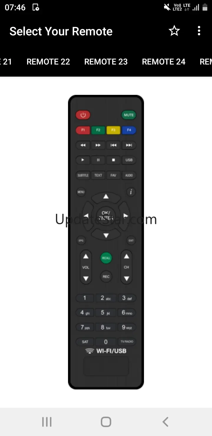 DD FreeDish Remote Control 10.7