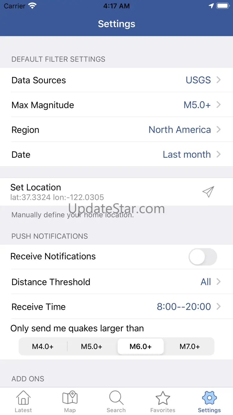 Earthquakes  - Latest & Alert 3.6.5