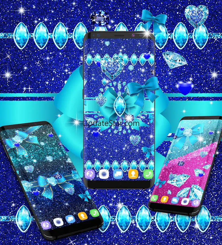 Blue glitter diamond wallpaper 101