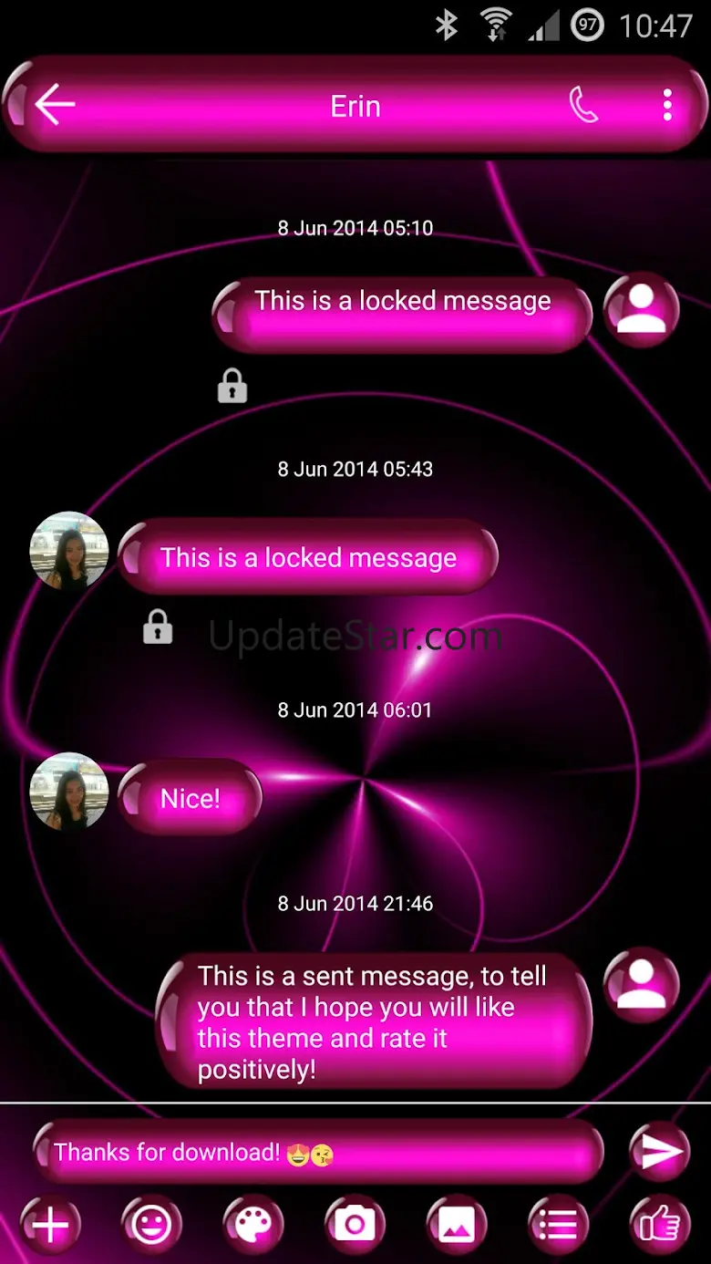 SMS Messages SpheresPink Theme 450