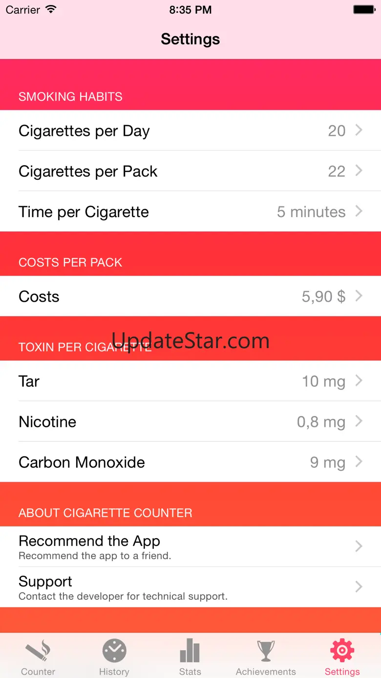 Cigarette Counter - How much do you smoke? 1.3