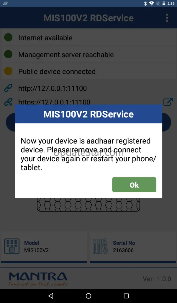 MIS100V2 RDService 1.0.5