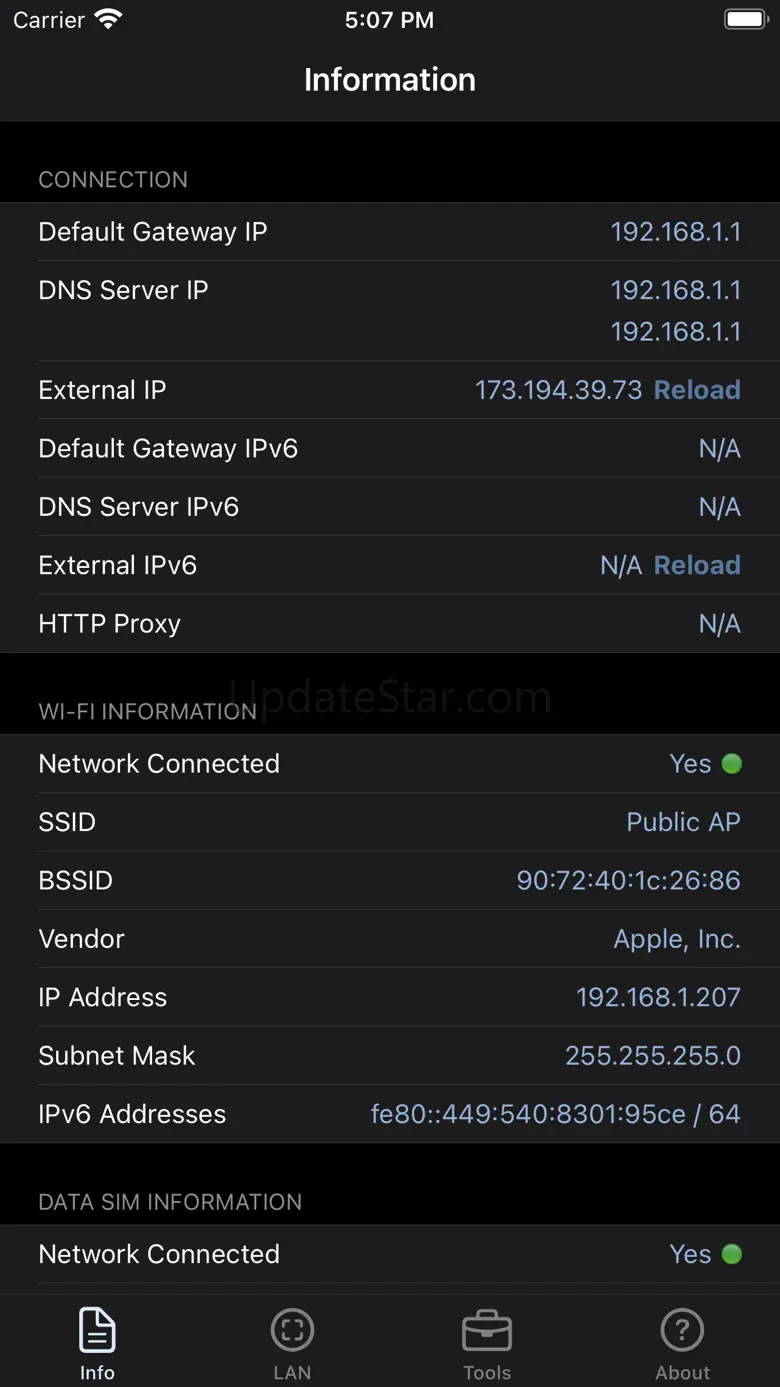 Network Analyzer: net tools 8.1.1