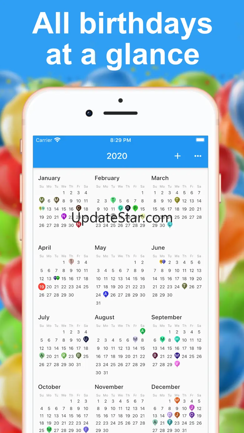 Birthday calendar and reminder 2.2.59