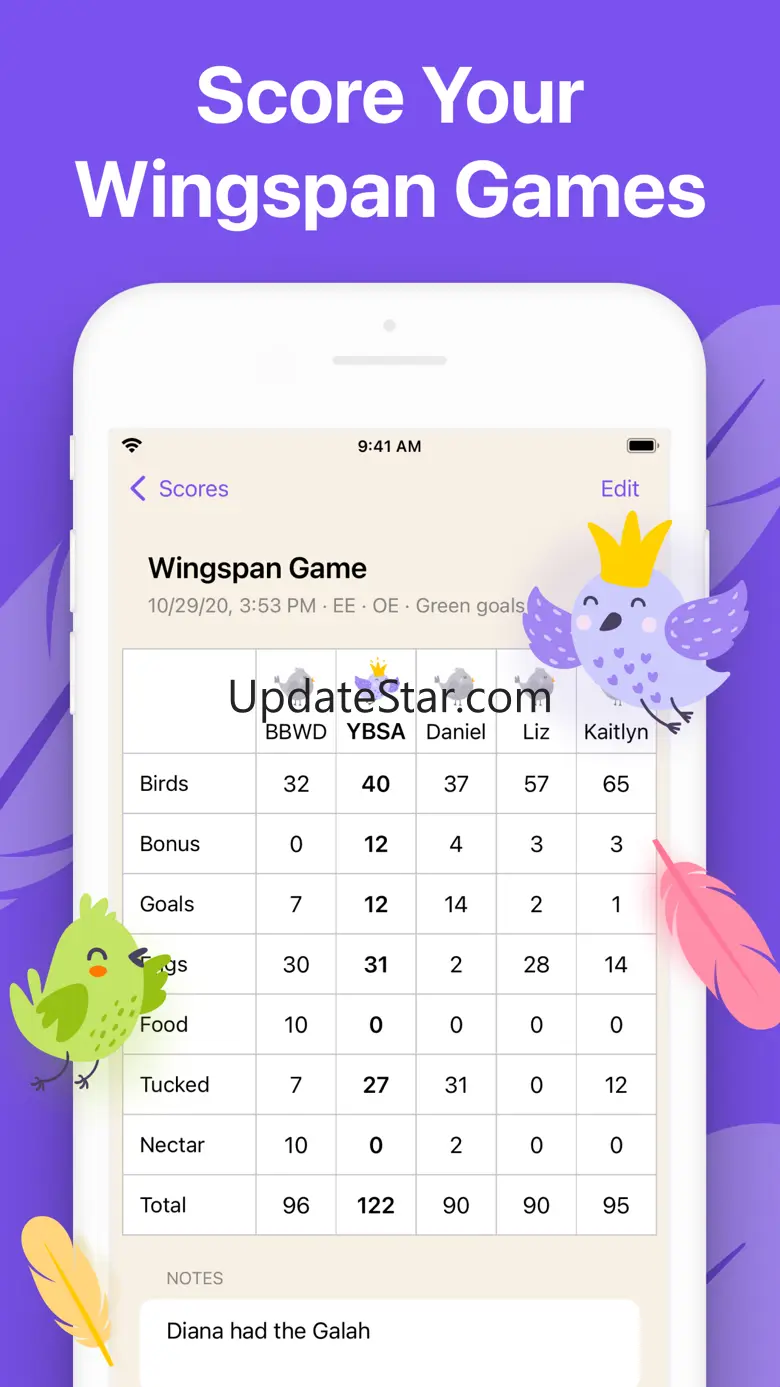 Wingscore: scoresheets 1.4