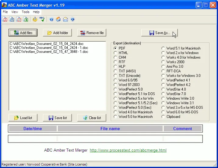 ABC Amber Text Merger 4.4