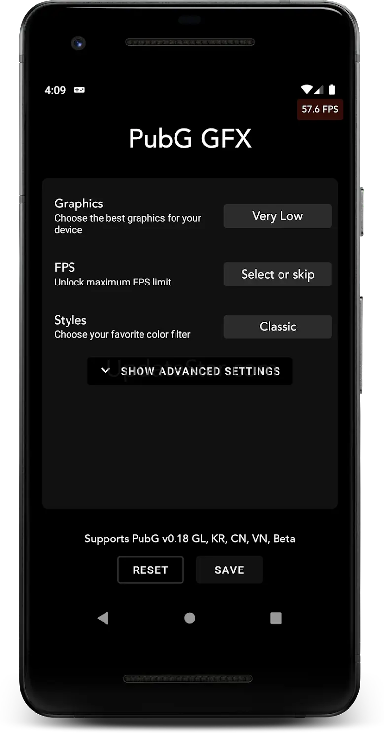 Gaming Mode with GFX Tool 2.4.0