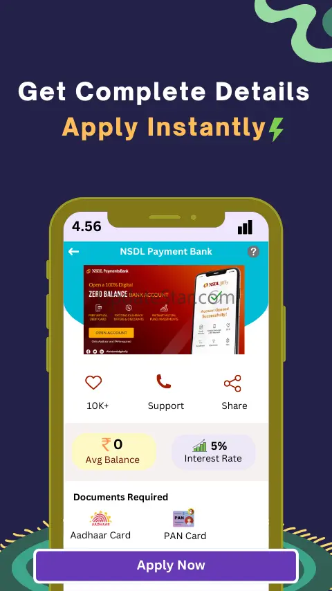 Zero Balance Saving Account 2.9