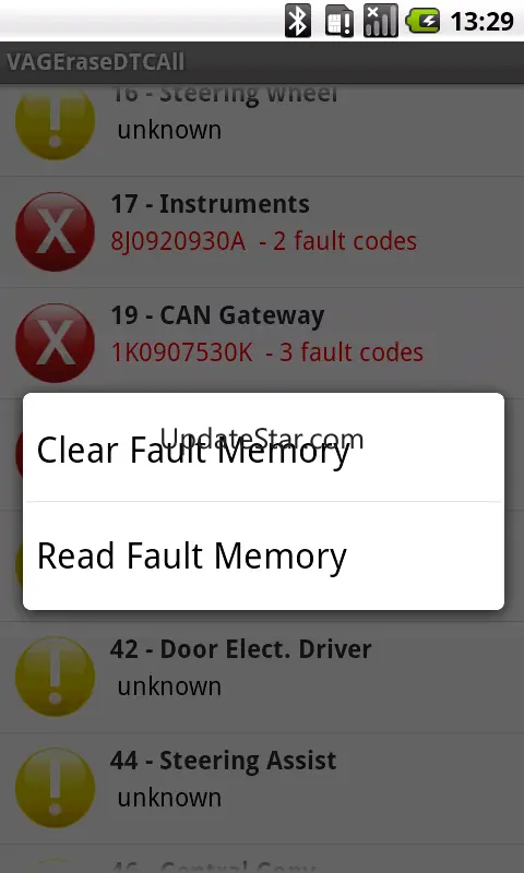 DTC Fault Memory erase for VAG 4.4.2