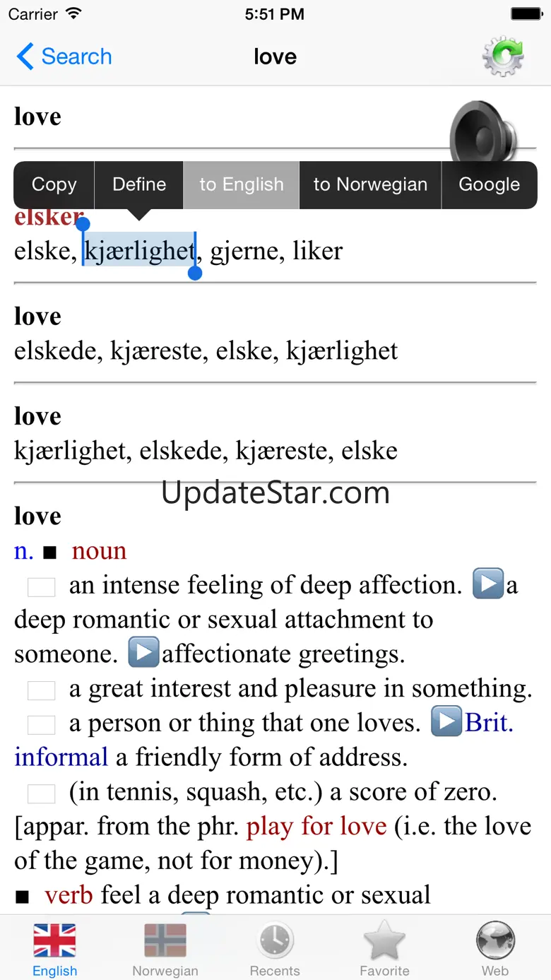 Norwegian English best dictionary 1.12