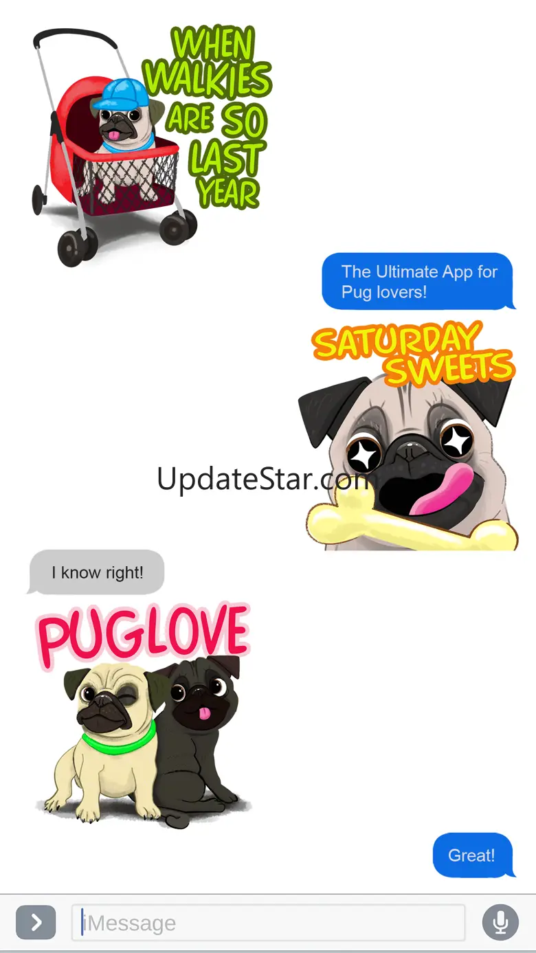 Pug Dog Emoji Stickers 1.3