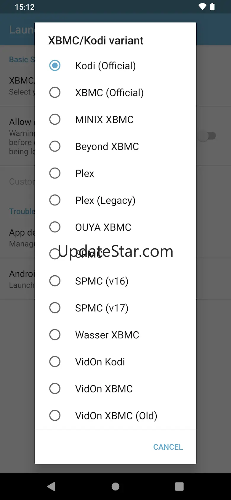 Launcher for XBMC™ 3.4