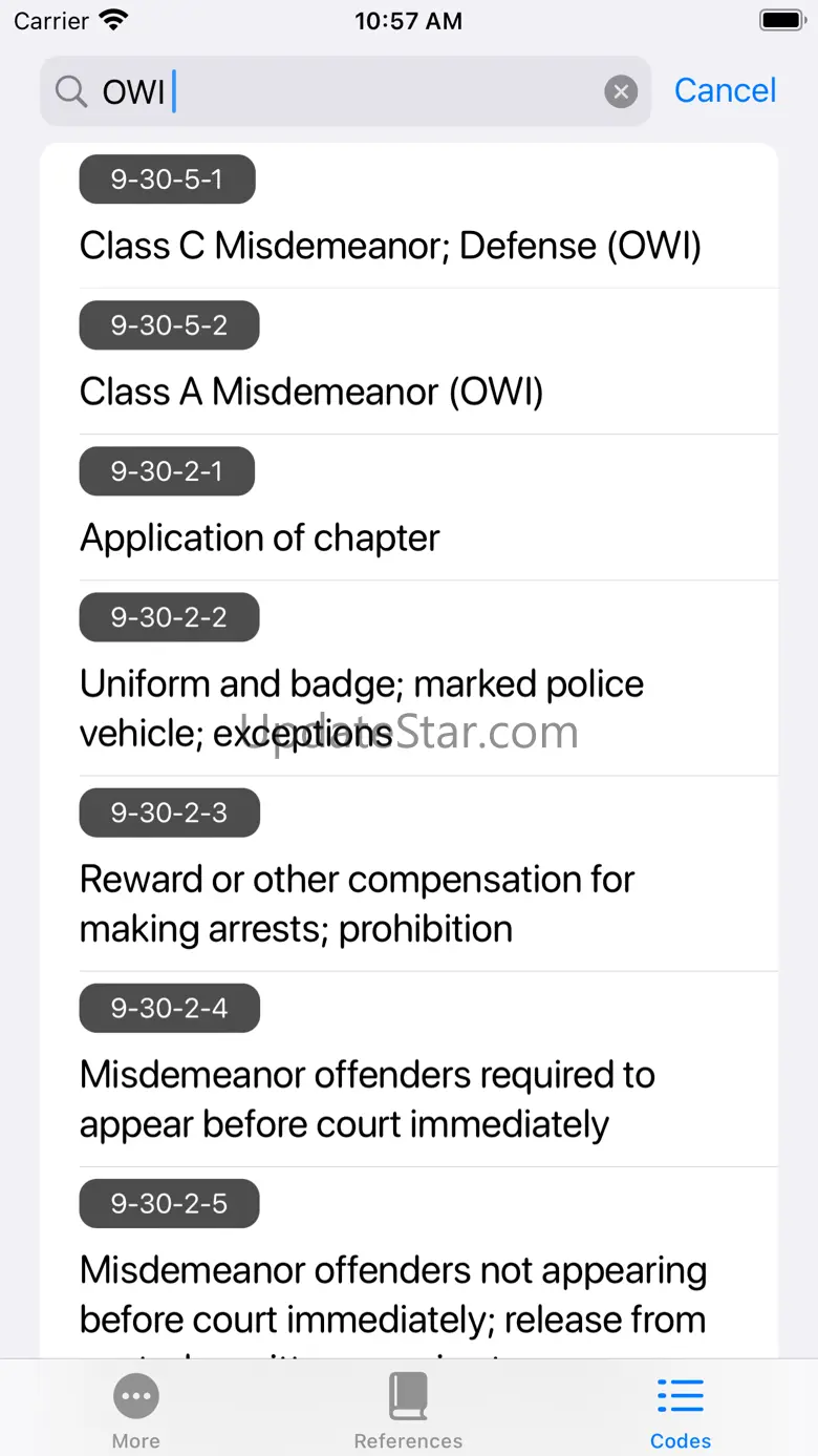 Indiana Law Codes 1.730