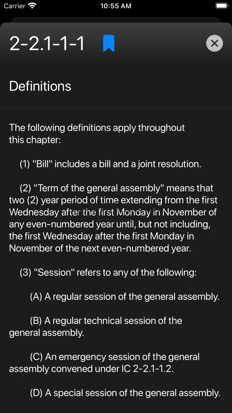 Indiana Law Codes 1.730