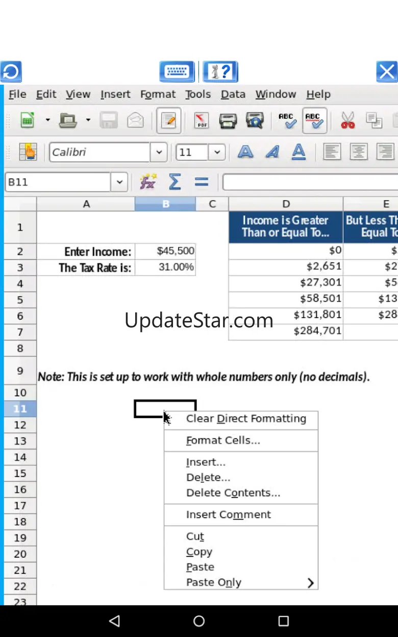 AndroCalc Spreadsheet editor f 3.5.3