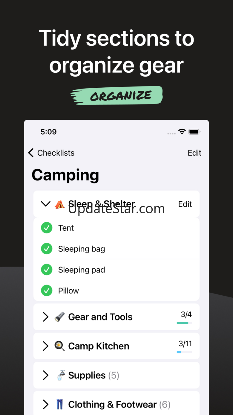 Camping Checklist - Pro 5.0.1