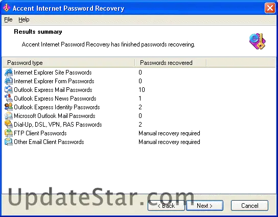 Accent Internet Password Recovery 1.0