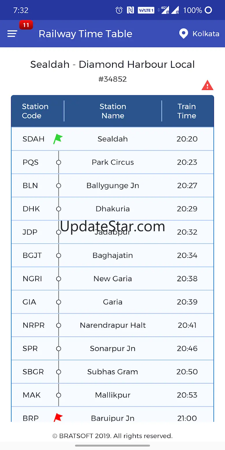 RTT Kolkata: Offline Rail Time 2.4.4