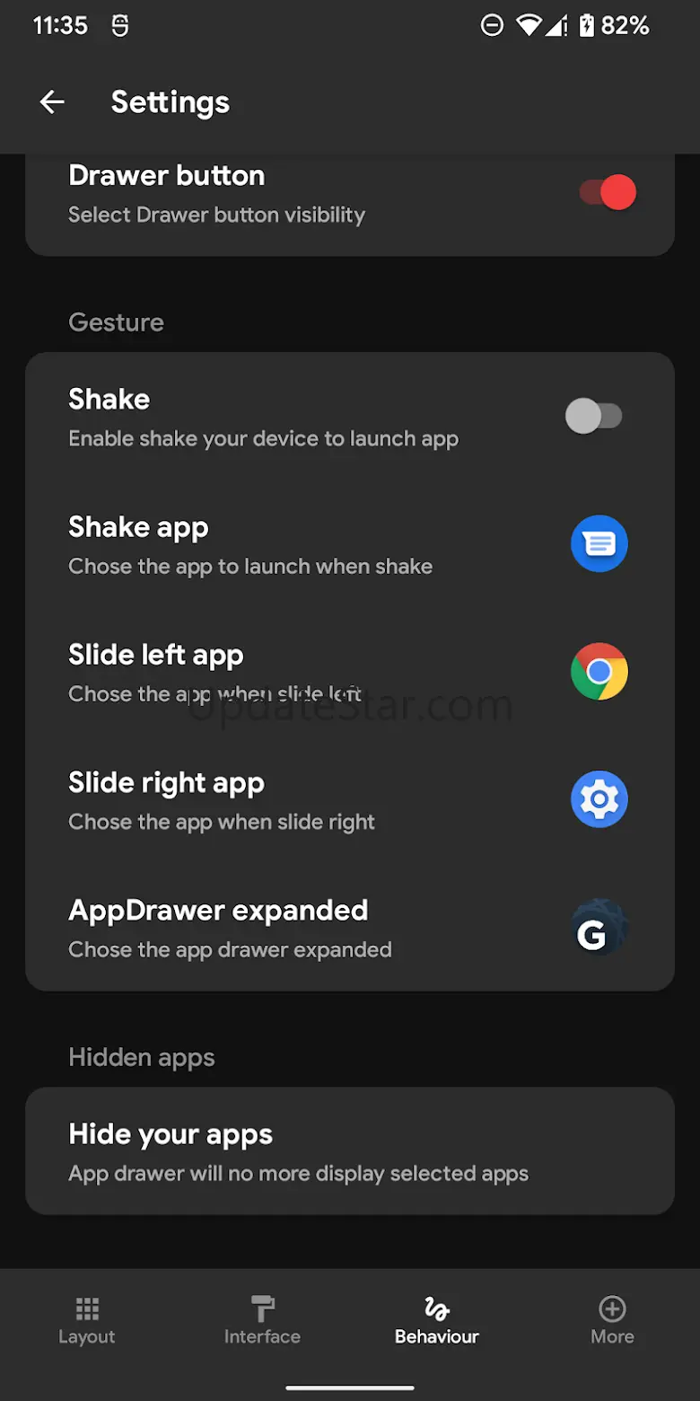 Launcher panda: Dark mode app