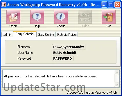 Access Workgroup Password Recovery 1.0