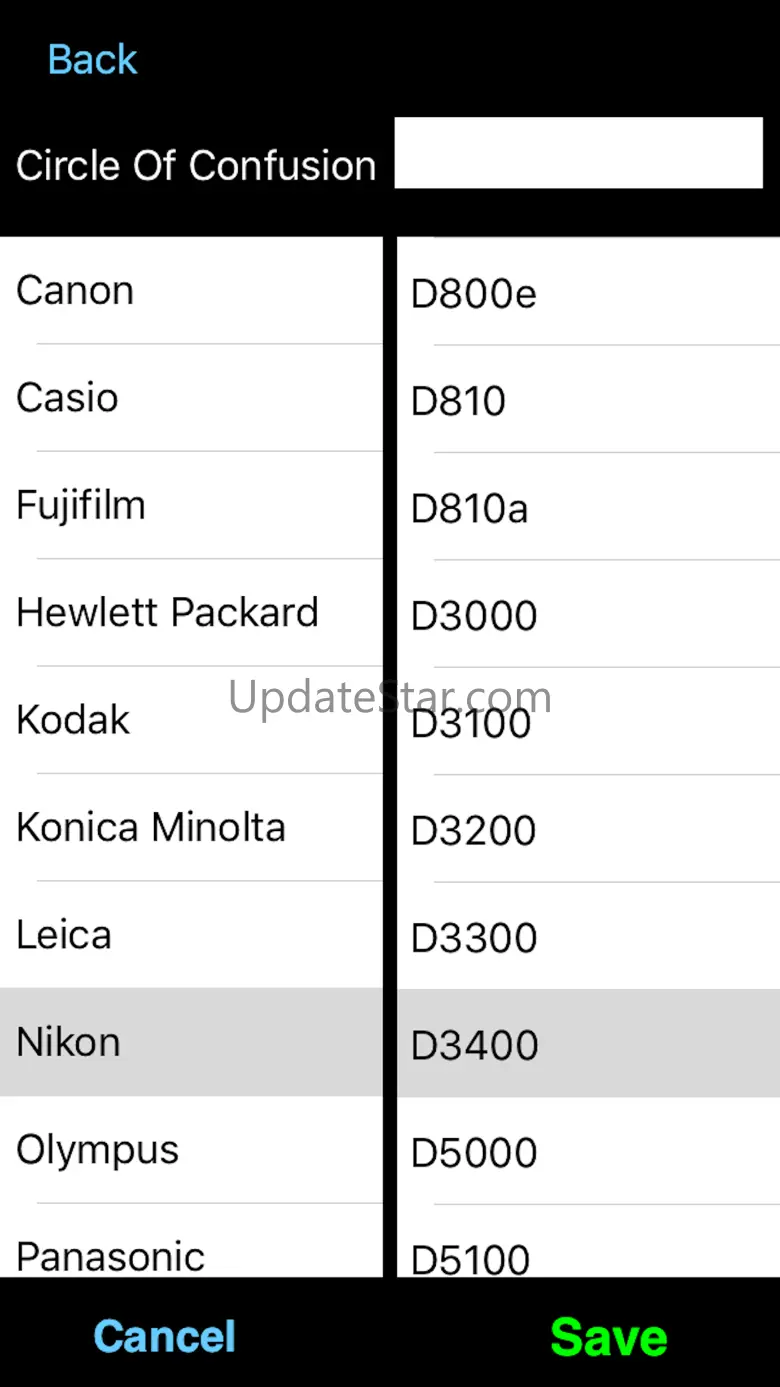 Depth Of Field Calculator 1.8.20