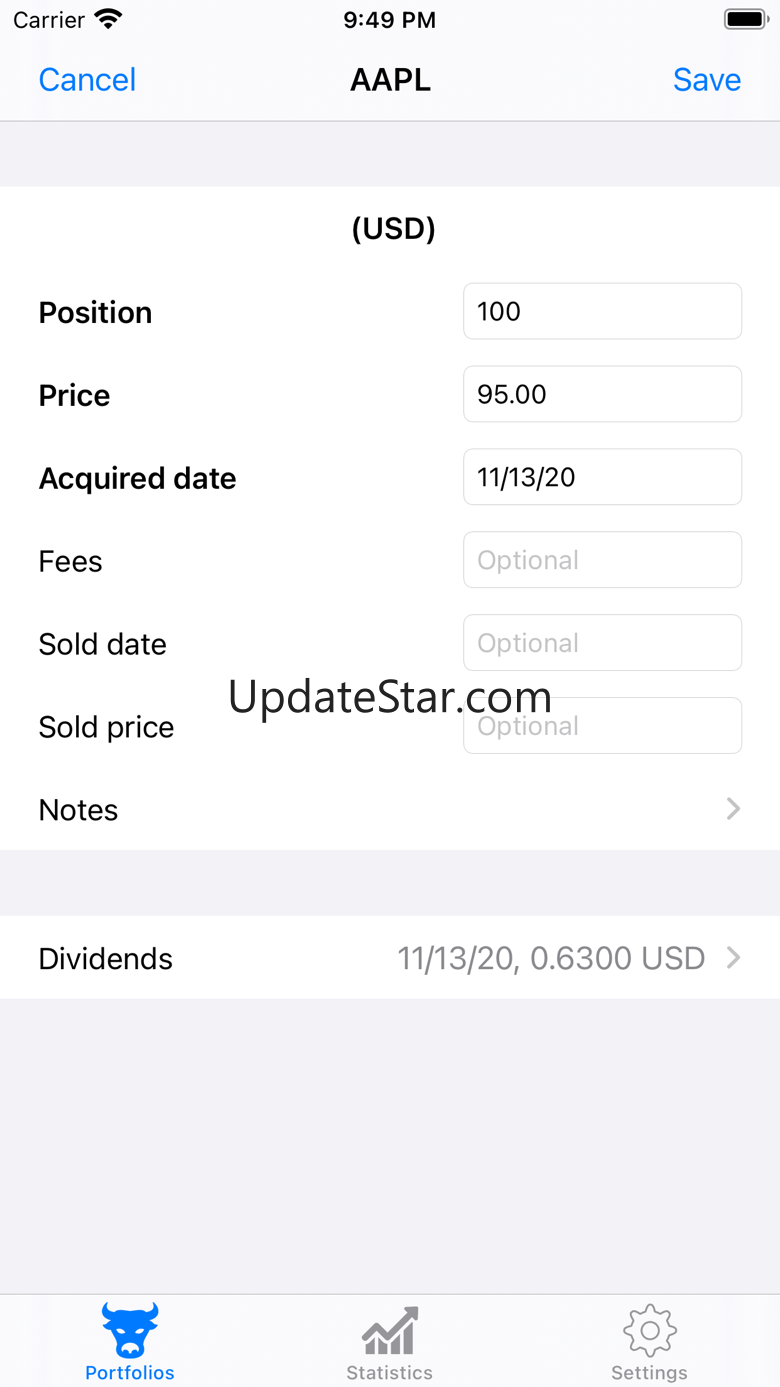 Portfolio - Monitor Stocks 5.7