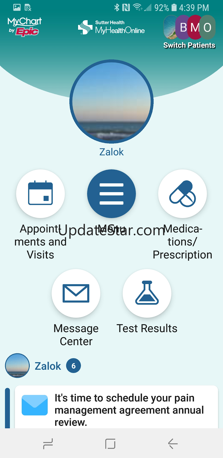 Sutter Health My Health Online 10.9.3