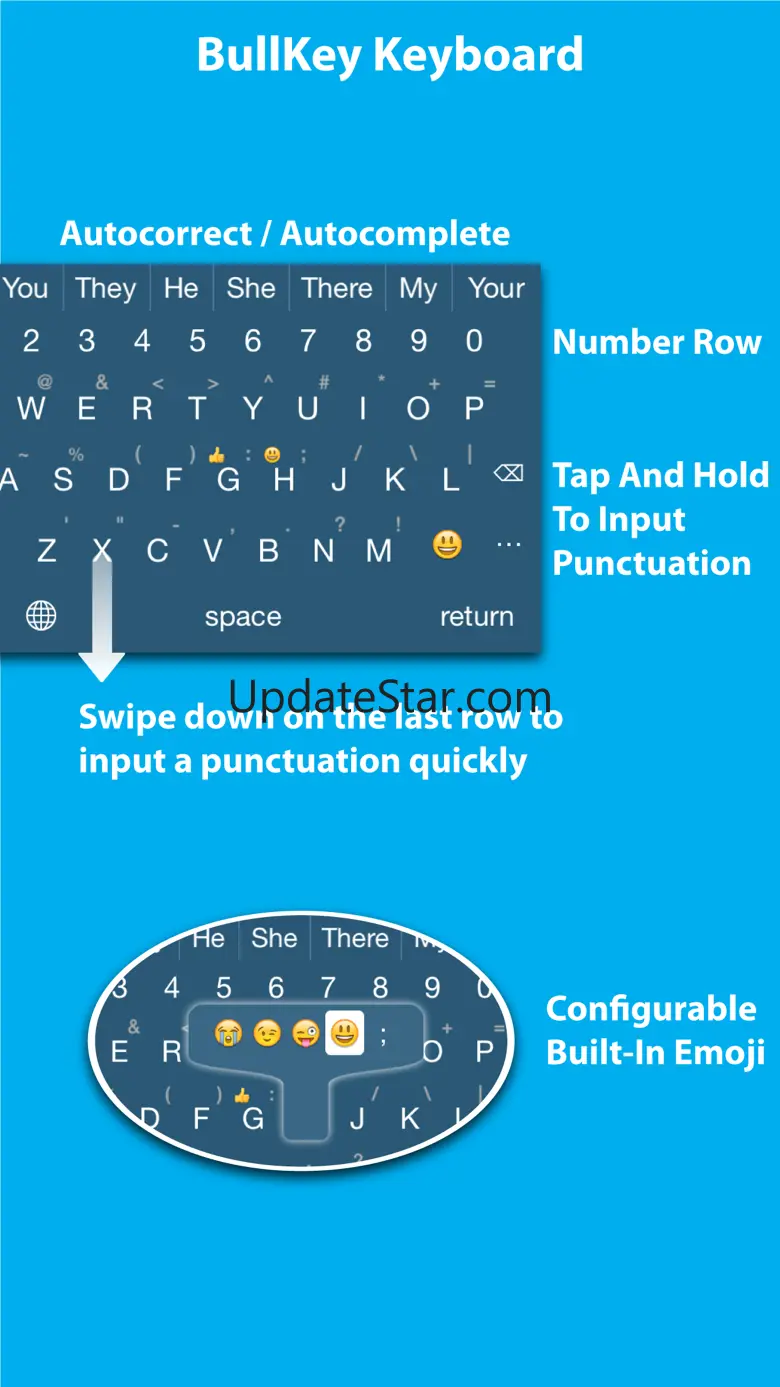 BullKey - Convenient keyboard with number row 2.1