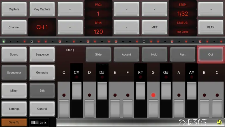 2XB303 Bass Sequencer EDM-303 3.2