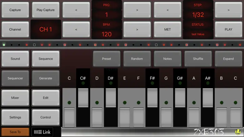 2XB303 Bass Sequencer EDM-303 3.2