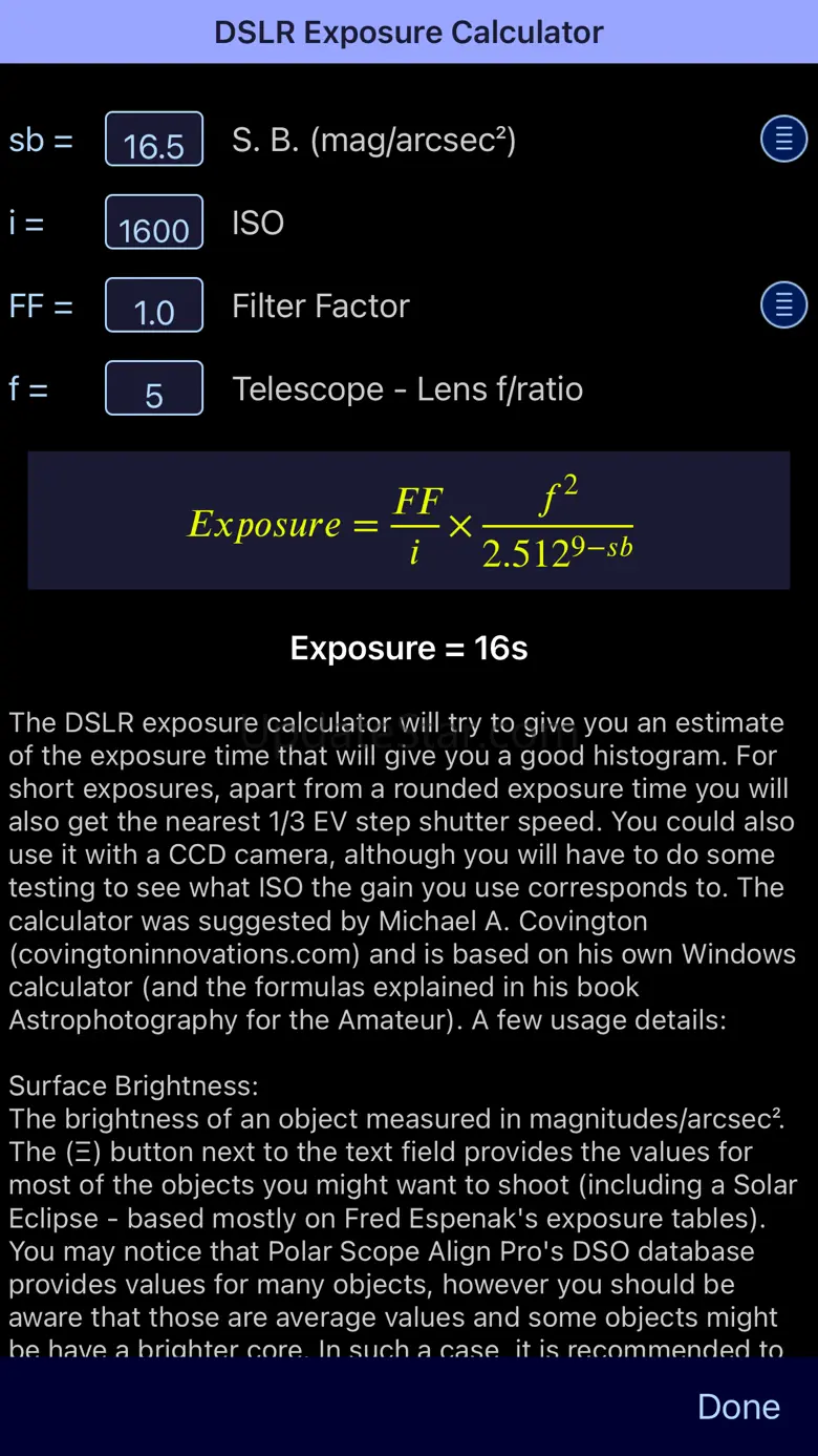 Polar Scope Align Pro Watch 6.8