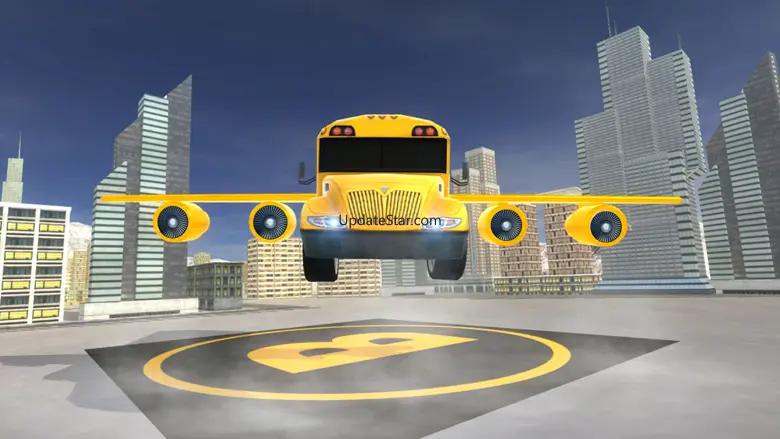 Flying School bus simulator 3D free - school kids 1.1