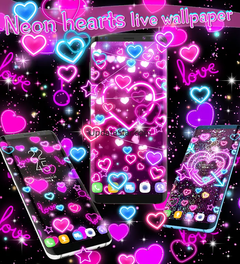 Neon hearts live wallpaper 26.0
