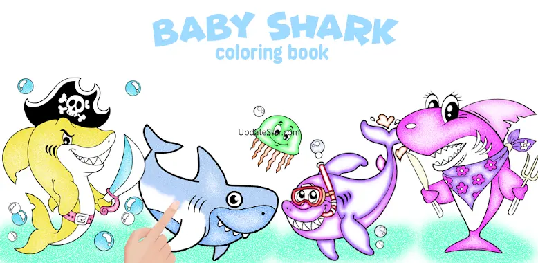 Baby Shark Glitter Coloring 13