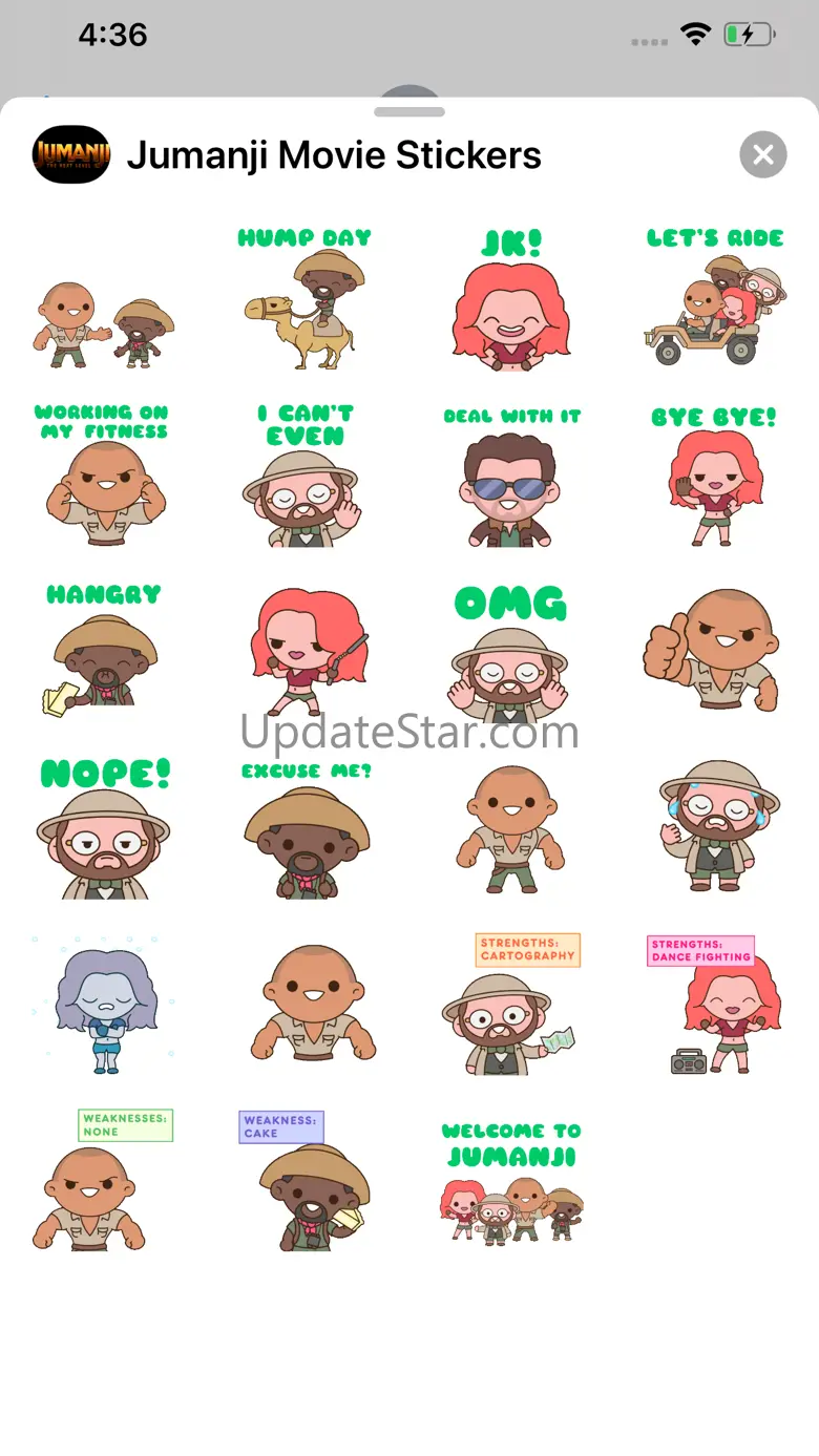 Jumanji Movie Stickers 1.0