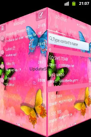 Nice Pink Theme GO SMS Pro 4.1
