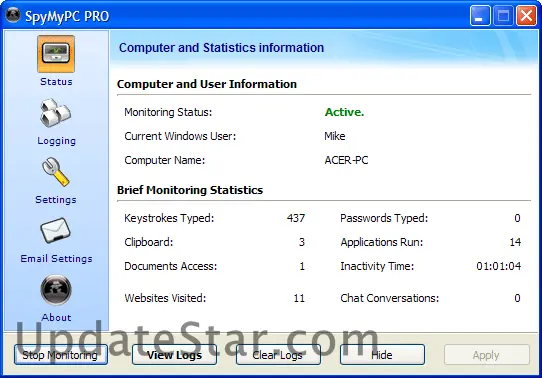 Advanced SpyMyPC Keylogger 5.5