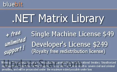 .NET Matrix Library 64-bit Single 5.0