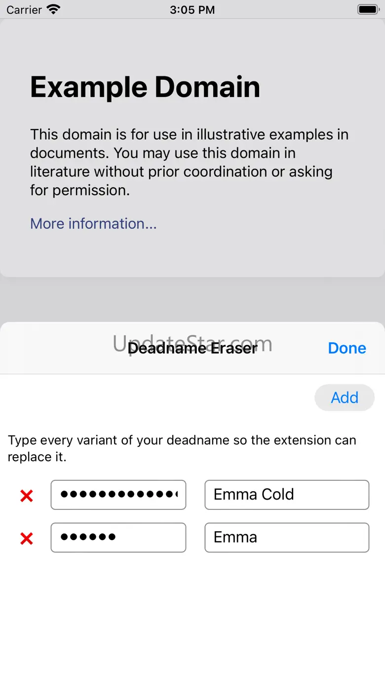 Deadname Eraser for Safari 1.1