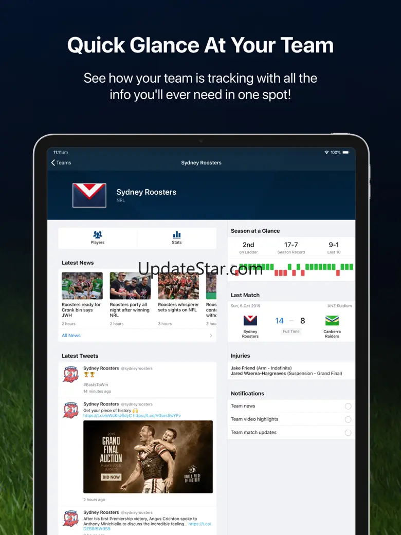 League Live for iPad: NRL news 7.3.2