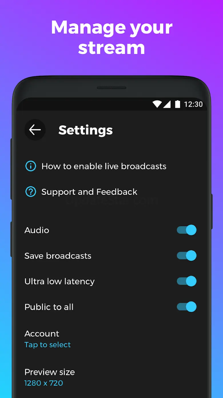 YouStream: Broadcast Videos to 1.1.9