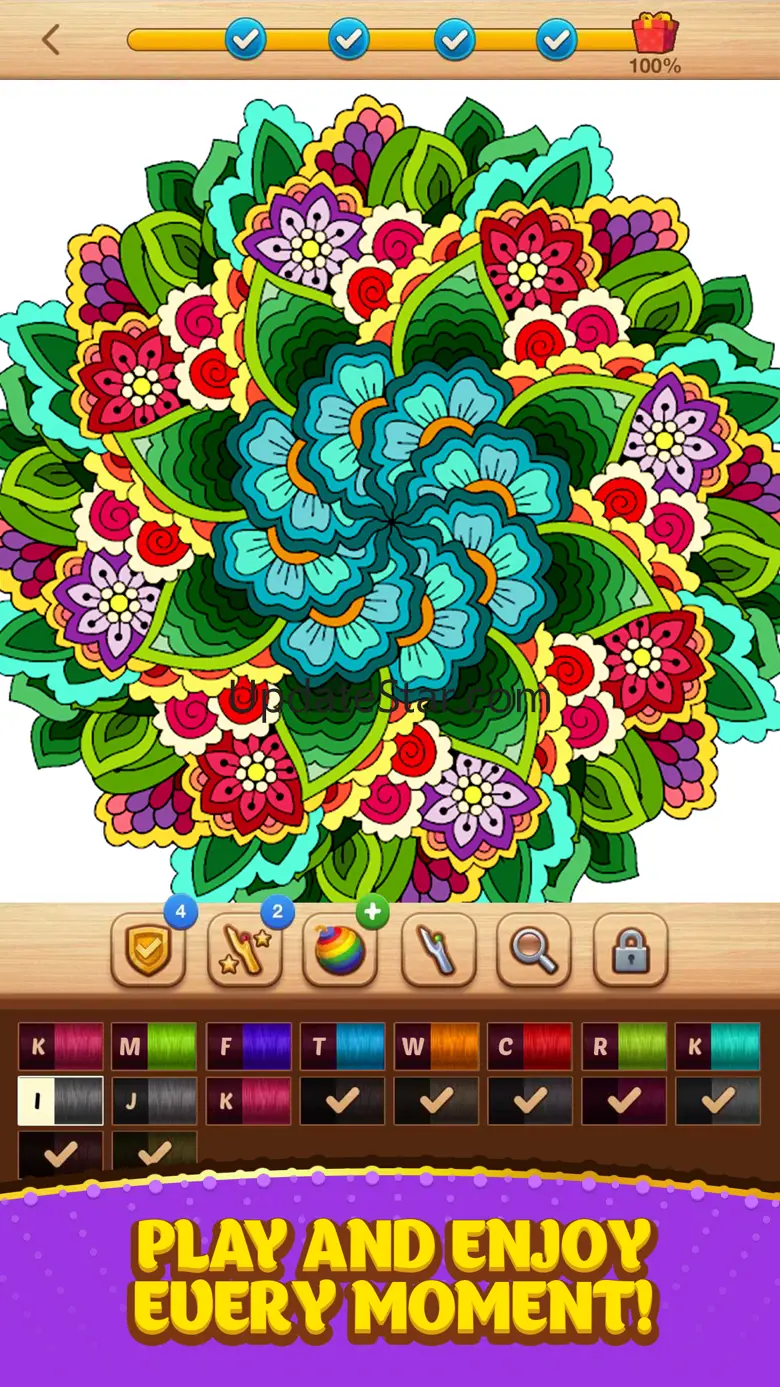 Cross Stitch Coloring Mandala 457
